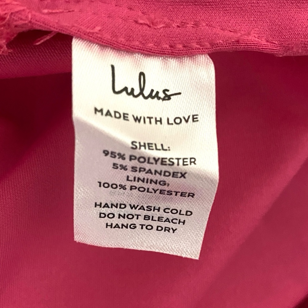 NWT Lulus Hot Pink So Flirty one Shoulder Cutout Asymmetrical Dress Size S - Picture 14 of 14